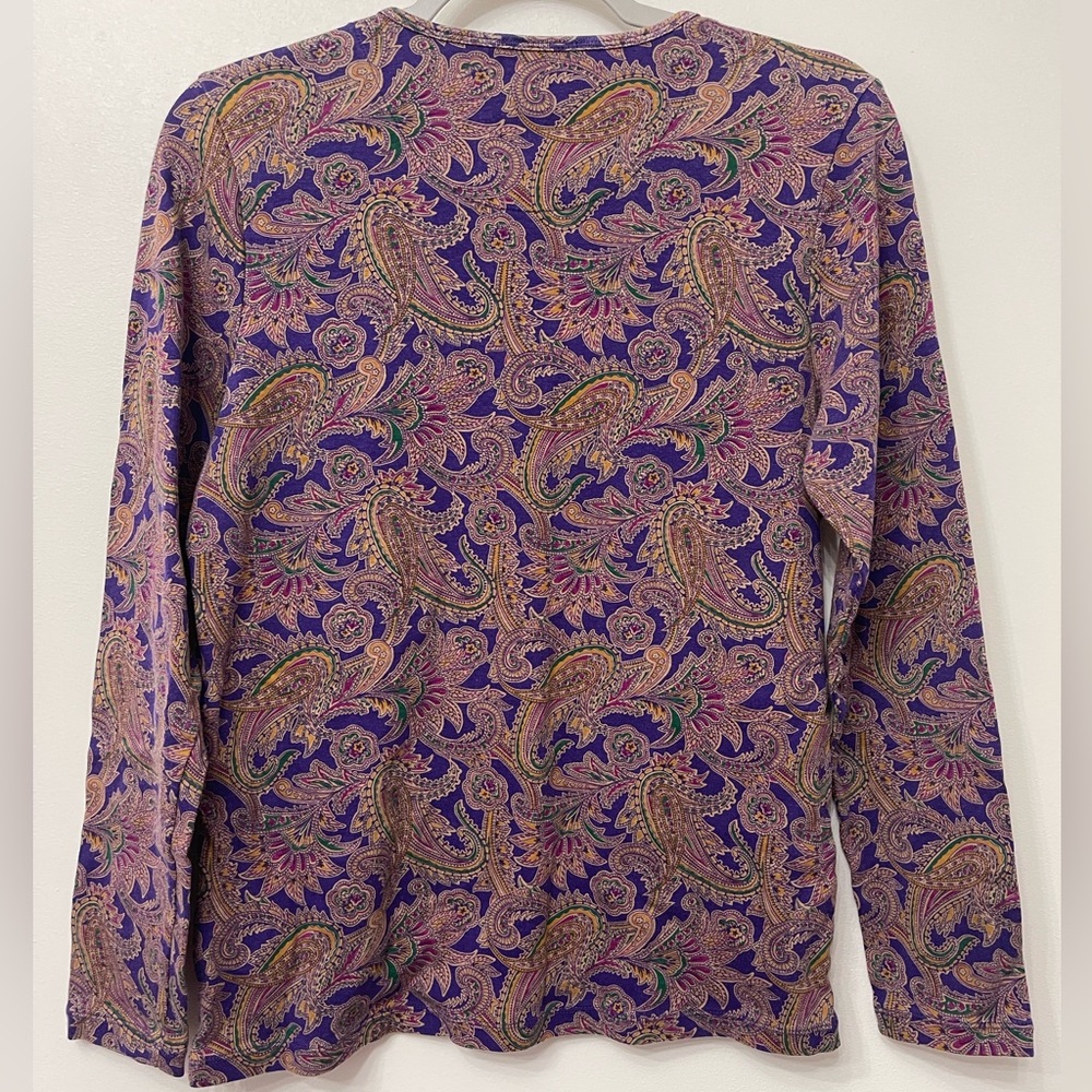 Lauren Ralph Lauren Paisley Print Long Sleeve Top - Picture 2 of 5